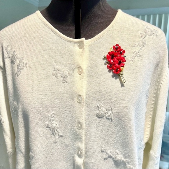 Vintage Coro Floral Bouquet Costume Brooch Pin - Picture 5 of 8